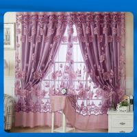 ผ้าม่านหน้าต่าง Voile Tulle ดอกไม้ที่ทันสมัย100X250ซม. แรเงาเต็ม