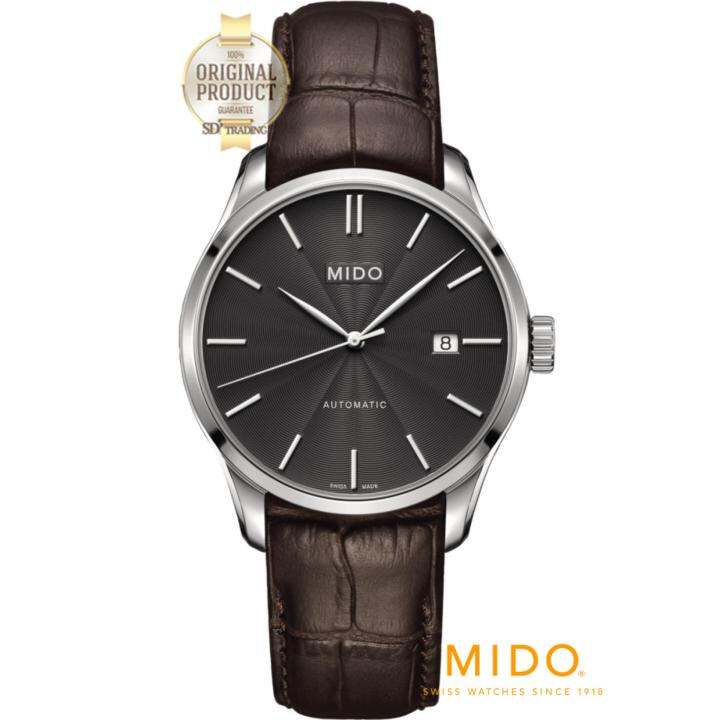 mido-belluna-ii-automatic-mens-watch-สายหนัง-รุ่น-m024-407-16-061-00-silver-black