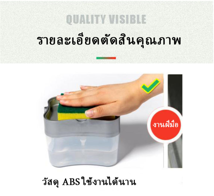 ที่กดน้ำยาล้างจาน-เครื่องกดน้ำยาล้างจาน-กล่องใส่น้ำยาล้างจาน-2in1-แถมฟองน้ำล้างจาน-มีจำนวนจำกัด