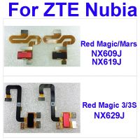 ลายนิ้วมือเซ็นเซอร์ปุ่มสายดิ้นสําหรับ ZTE Nubia Red Magic NX609J Mars NX619J 3 3S NX629J ลายนิ้วมือพิมพ์ชิ้นส่วนริบบิ้นกุญแจบ้าน