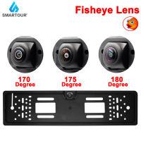 ยุโรปรถจำนวนกรอบป้ายทะเบียนกล้องมองหลัง Fisheye Night Vision ย้อนกลับที่จอดรถกระจกมองหลัง Auto อุปกรณ์เสริม