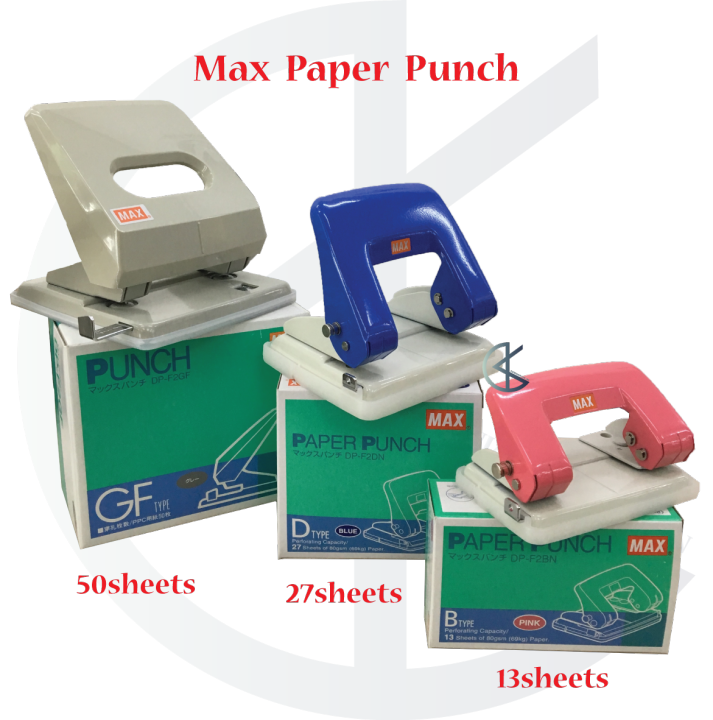 MAX Puncher Paper Punch DP-F2BN (13 Sheets Paper) / DP-F2DN (27 Sheets ...