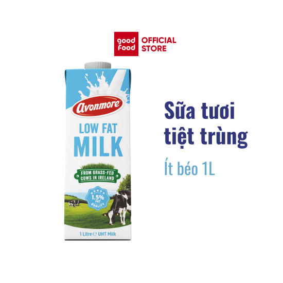 Sữa tươi ít béo tiệt trùng không đường avonmore uht low fat milk 1l giàu - ảnh sản phẩm 1