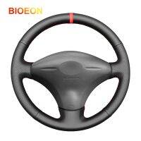 BIOEON Black PU Artificial Leather Steering Wheel Cover Wrap for Toyota Yaris Verso Vitz Probox Sienta Succeed ECHO Porte Steering Wheels Accessories