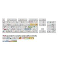 【ใหม่】127คีย์สัตว์ปาร์ตี้น่ารักๆ XDA PBT-ปุ่มกดคีย์บอร์ดเครื่องกลซับเบด