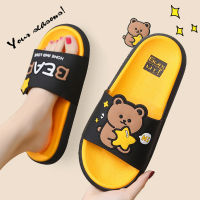 Cartoon Bear Summer Slippers Cute Indoor Slippers Home Slipper Couples Thick Bottom Sole Anti-slip Men Women Ladies Shoes