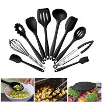 10 Silicone Kitchenware Non-stick Cookware Cooking Tool Spatula Ladle Egg Beaters Shovel Spoon Soup Kitchen Utensils Set