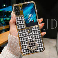 YJD เคสสำหรับออปโป้ไฟนด์ OPPO Find N2 Flip ฝาพับชุบด้วยเพชรแบบคลาสสิกหนังกันกระแทกเคสโทรศัพท์