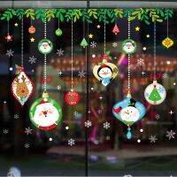 【cw】 Santa Claus ChristmasSnowman HangingShop Window Glass Door Wall Stickers ChristmasWallpaperSelf adhesive 【hot】