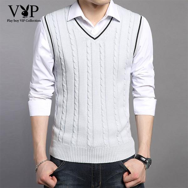 codtheresa-finger-hot-sale-ready-stock-mens-cusual-pure-wool-sweater-v-neck-knitwear
