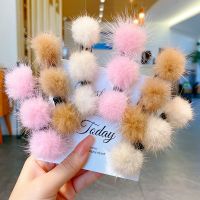 Childrens Plush ided Hair Artifact Girl Side Bangs Clip Korean Double Hair Clip