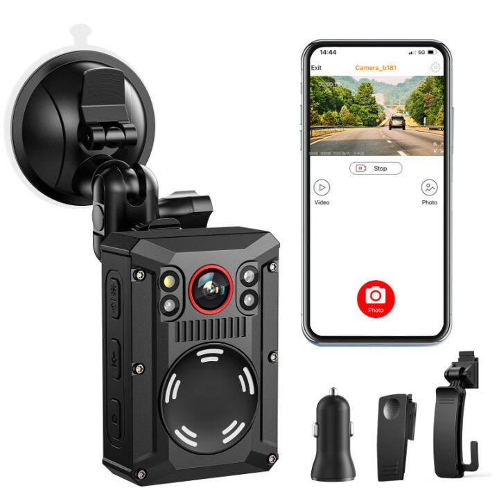 Losfom 4K Dash Cam, Body Camera Builtin 128G & 3500mAh Battery with 11