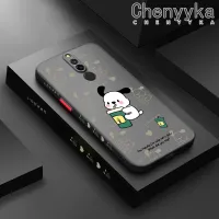 เคส Chenyyyka สำหรับ Xiaomi Redmi 8 8A 8A Pro เคสการ์ตูนแก้วใส่นมชา Pochacco บางมีน้ำค้างแข็งโปร่งใสแข็งขอบสี่เหลี่ยมกันกระแทกรูปแบบปลอกซิลิโคนป้องกันคลุมทั้งหมด Softcase