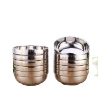 Double Wall Stainless Steel Mixing Bowls Hot Insulation Bowl For Students High Grade Tableware