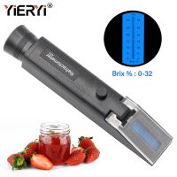 Yieryi New 0-32% Brix Refractometer Honey Jam Juice Sugar Meter Density Gauge ATC Sugar Concentration Tester