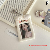 New Production? ซองใส่บัตรรูปภาพ3นิ้วทำจากผ้ากำมะหยี่เนื้อนุ่มเคสใส่บัตรเครดิตพร้อมจี้พวงกุญแจ