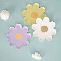 ►□ 10pcs Daisy Tableware Disposable Dining Cake Plate Kids Birthday Party Baby Shower Wedding Decoration