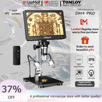 TOMLOV กล้องจุลทรรศน์ดิจิตอล HDMI DM9 Pro,กล้องจุลทรรศน์1080 1080 1080 1080 1080 1080 1080 1080 1080กล้องจุลทรรศน์เหรียญการ์ด SD 1200X สำหรับการดูเหรียญทั้งเหรียญบัดกรีด้วยรีโมทคอนโทรล10ไฟ LED