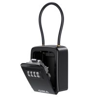 ORIA Key Lock Box 4 Digit Combination Wall Mounted Key Safe Box with Removable Chain(5 Keys Capacity)