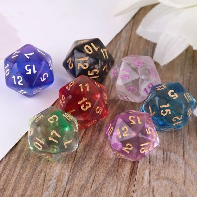 7pcs D20 Polyhedral 20 Sided Dice Numbers Dials Table Board Role Playing Game