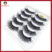 FINGERTIP ART SKONHED 5 Pairs แฟชั่นของผู้หญิง ปุยหลายชั้น Wispy Flared Crisscross ต่อขนตา 6D Faux Mink Hair ขนตาปลอม