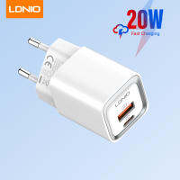 LDNIO 20W  Fast Charger USB 2A + 1Cport Charger 3-Port Wall Travel Charger High Power