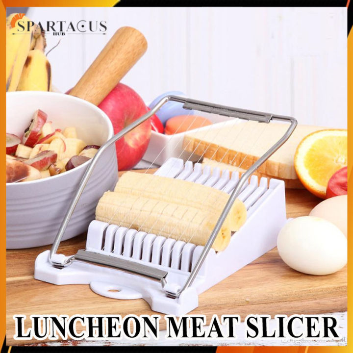 Stainless Steel Wires Slicer Kitchen Food Cutter for Luncheon Meat Ham Boiled Egg Cheese Sushi Fruit Cutting, Orange