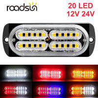 20 LED Strobe Light 12V 24V Grille Warning Flashing Lightbar Car Traffic Emergency Signal Yellow White Red Lamp for Jeep A SUV