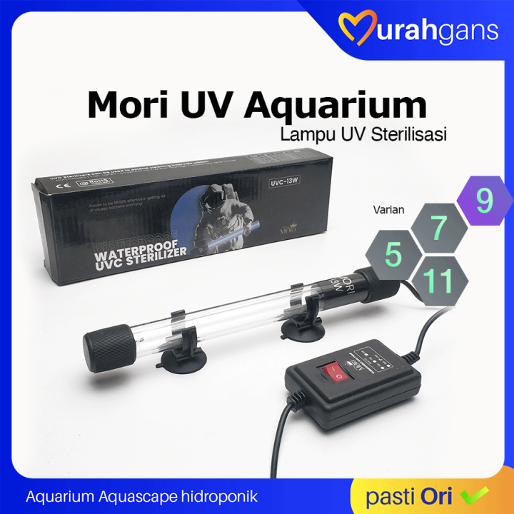 Lampu UV Aquarium MORI 5 Watt 7 9 11 UV Sterilisasi Aquarium Kolam