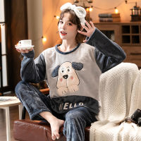 Winter Couples Pajamas Set Cute Animal Flannel For Women pijamas Men Plush Sleepwear Pyjamas Suit Home Clothing sleep