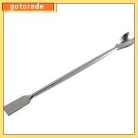 GOTORADE เหล็กไร้สนิม ไม้พายปลายคู่ ปลายแบน/ปลายช้อน ก้านกวนกวน อุปกรณ์อเนกประสงค์ เครื่องมือไม้พายจาน ห้องปฏิบัติการในห้องปฏิบัติการ