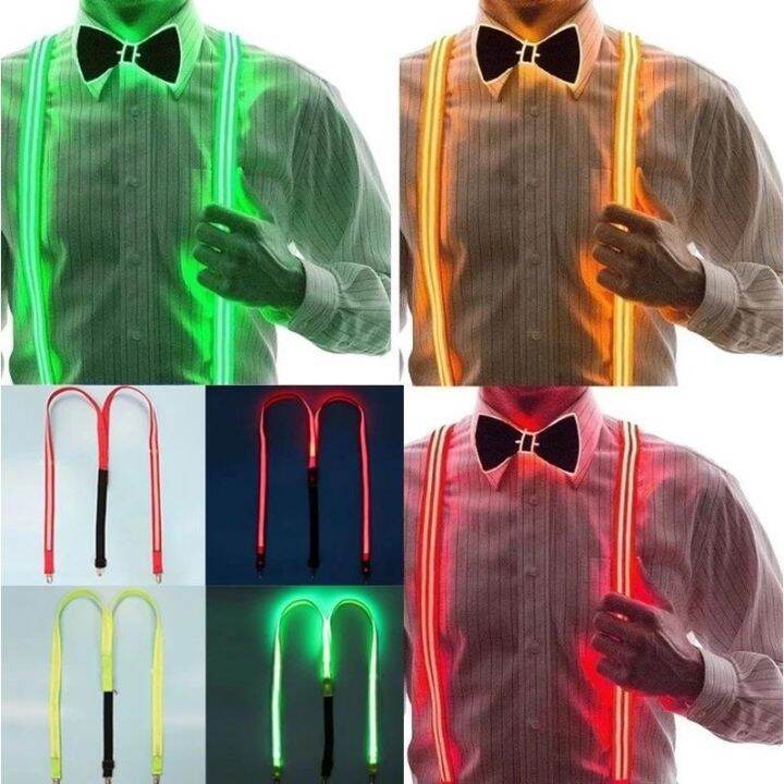 glow in the dark bow tie and suspenders