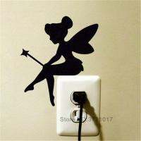 Fairy Magic Wall Sticker Lights Switch Decal Girl Fairies Art Cute Design Home Switches Decoration 40 Color Available Wings M203 Wall Stickers  Decals