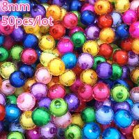 Wholesale 50pcs 8mm Faceted Earth Acrylic Loose Spacer Beads for Jewelry Making DIY Bracelet