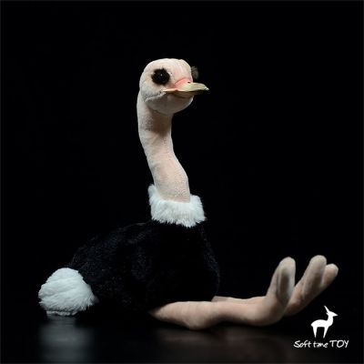 นกกระจอกเทศอนิเมะเรื่องความคมชัดสูงน่ารัก Plushie Struthio Camelus ของเล่นตุ๊กตาสัตว์เหมือนจริงจำลองตุ๊กตายัดไส้ Kawai ของขวัญของเล่น