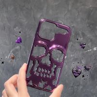 3D Hollow Skull Callous Phone Case For iPhone 14 ProMax 13 12 11 Pro Max Plus Luxury Plating Acrylic Shockproof Ghostface Cover Phone Cases