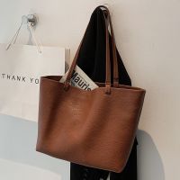 [COD] bag women 2021 new all-match 2022 casual soft leather shoulder large capacity high-end atmosphere tote