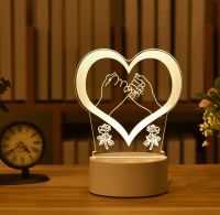 Valentines Day Decor 3D LED Light Bedroom Decor Wedding Decoration Valentines Day Love Heart Decor Valentine Party Decoration Night Lights