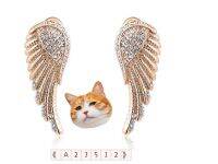 A235.Angel Wing Austrian Crystal Earrings ปีกนางฟ้าคริสตัลออสเตรียต่างหู