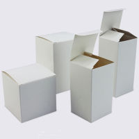 50 pieces Blank white paper packaging recycled kraft paper gift box handmade soap packaging cardboard packing carton box