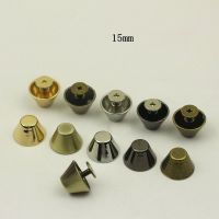 【CW】 5Pcs 8mm Metal Rivet 15mm with Screws Flat Feet Luggage Handbag Foot Buckle Leather Crafts Accessories