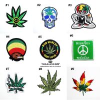 ตัวรีดติดเสื้อ ใบกัญชา ลายกัญชา ตัวรีดติดผ้า ฮิปปี้ Ganja Weed wop Patch งานปัก DIY ตัวรีด อาร์ม วัยรุ่น พรรคเขียว สี #สติ๊กเกอร์  #สติ๊กเกอร์กัญชา  #กัญชา #sticker #สติ๊กเกอร์มือใหม่