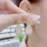 2023 New Light Luxury White Jade Earrings, Money Bag Earrings, 2022 New Fashion, Personalized, Versatile, and Premium Earrings for Women N4G8