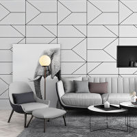 Black White Geometric Wallpaper Room Decor Wall Paper