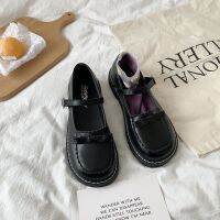 Japanese jk small leather shoes female 2021 spring wind blac สไตล์ญี่ปุ่น jk รองเท้าหนังขนาดเล็กหญิง 2021 ฤดูใบไม้ผลิสไตล์อังกฤษสีดำแมทช์ลุคง่ายกับกระโปรง Lolie lolita รองเท้า 5.30