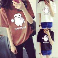 COD DSFDGDFFGHH Summer Clothes Cartoon Big White Printing Loose Korean Version Top Large Size WomenS Short-sleeved T-shirt Female T-shirts