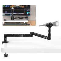 Ulanzi LS26 Low Level Microphone Stand Desktop Mic Boom Arm Adjustable Clamp Clip Support Multi-angle Adjustment and Stretching