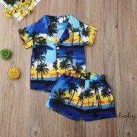 EMM-2pcs Toddler Kids Boys Summer Outfits Holiday Beach Shirt Shorts 1-6years