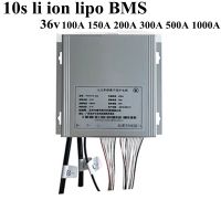 10S 500A 1000A 300A 100A 150A 200A BMS 10S 37V Li Ion Lipo แบตเตอรี่ลิเธียม BMS สำหรับ200Ah 36V ยานพาหนะเริ่มต้นด้วยสมดุลชิ้นส่วนสเก็ตบอร์ดนันทนาการกลางแจ้ง