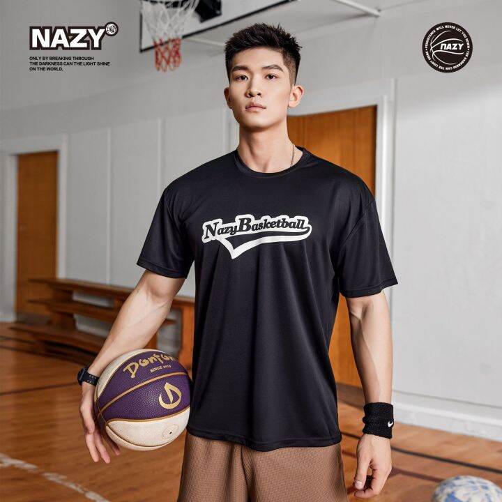 nazy-เสื้อนักเรียนแบรนด์แฟชั่นแขนสั้นแห้งเร็ว-t-เสื้อยืดชายตาข่ายผ้าไหมน้ำแข็งเสื้อยืดบาสเกตบอลชุดฝึกซ้อมชุดออกกำลังกาย